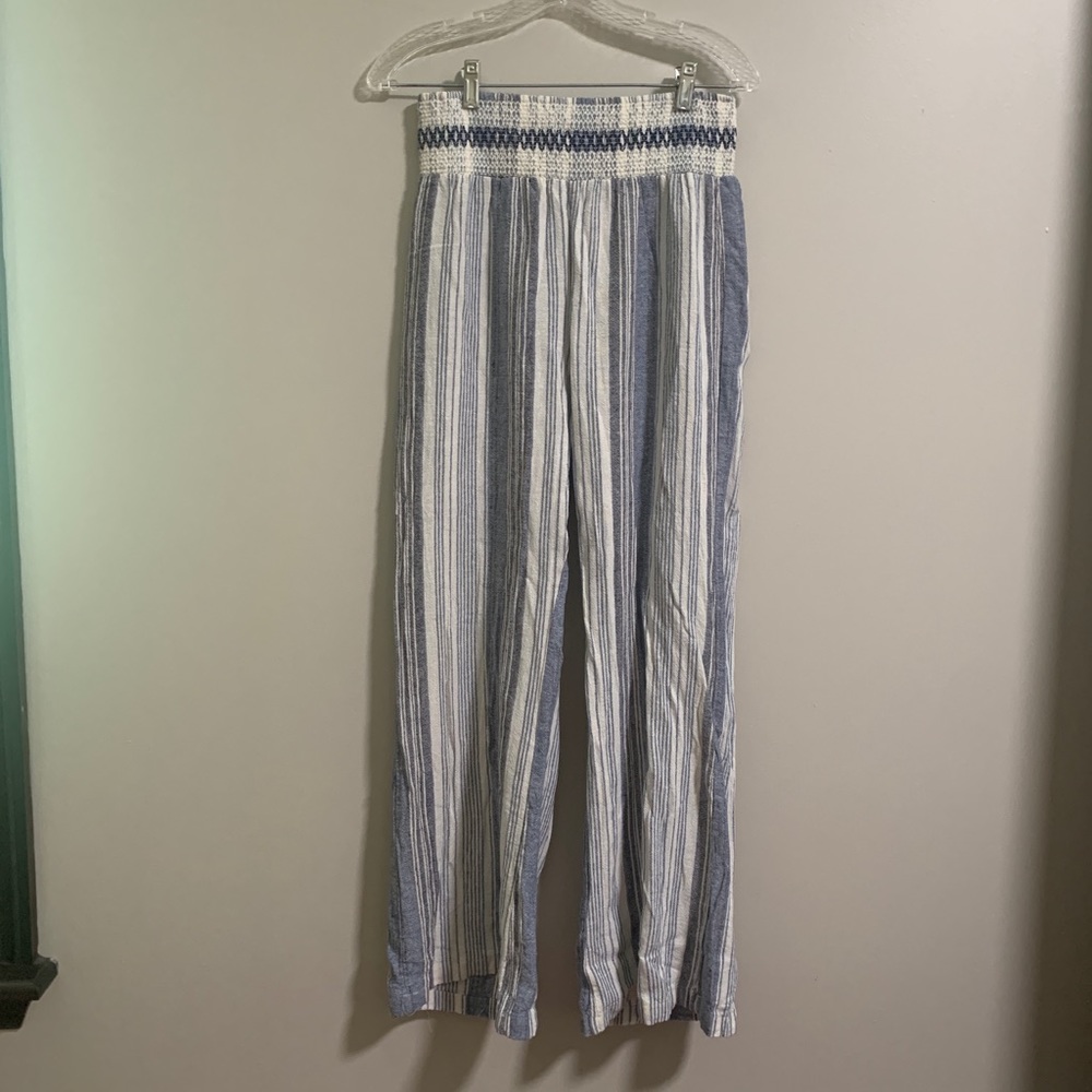 Striped Long Linen Pants